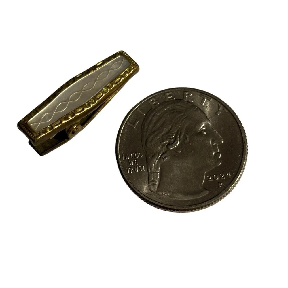 Mother Of Pearl Lingerie Tie Clip Clasp Vintage Victorian Edwardian Art Deco MOP